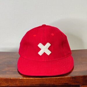 Best Made Co New York Hat Cap Strap Back Wool Leather Red White X Logo